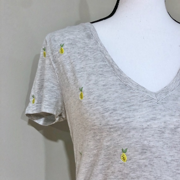 *MERONA* Gray x Pineapple Short Sleeve Shirt Sz M - Picture 7 of 8